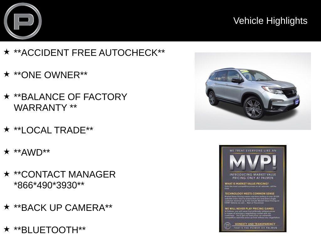 used 2022 Honda Pilot car, priced at $31,500