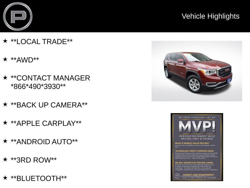used 2017 GMC Acadia car, priced at $12,900