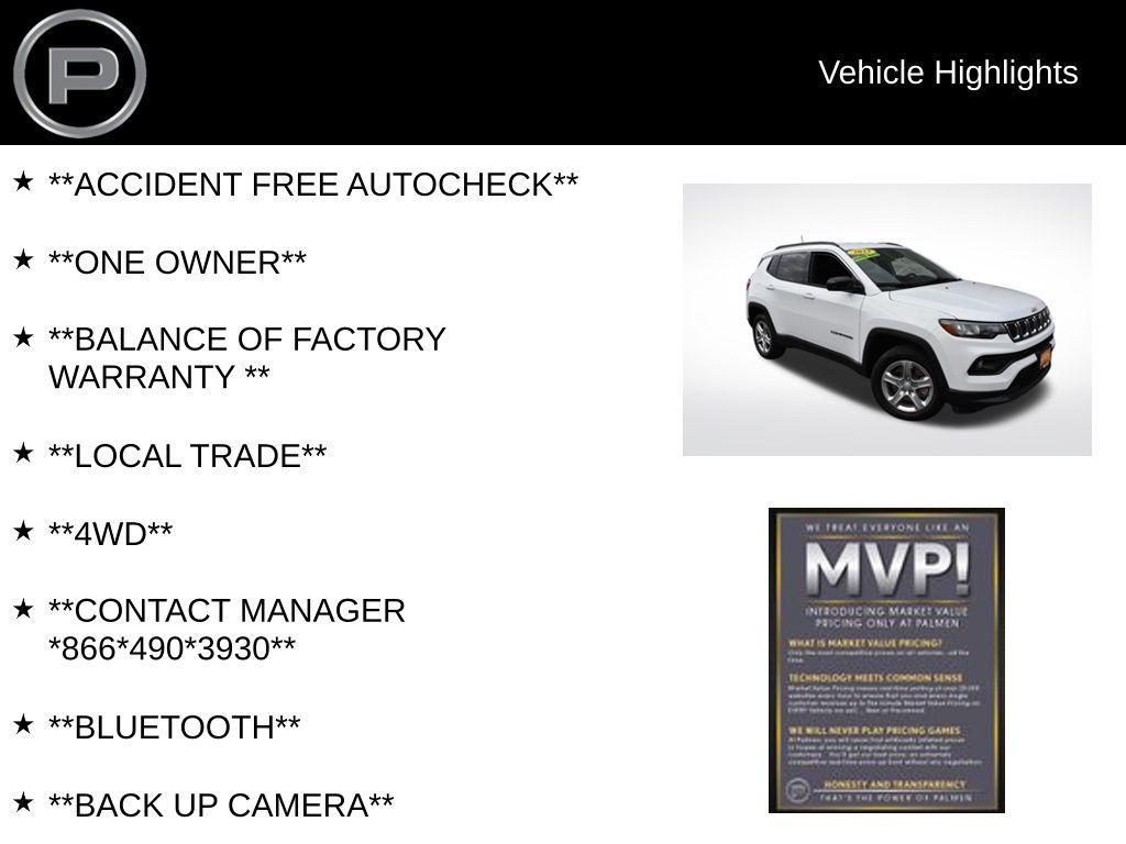 used 2023 Jeep Compass car, priced at $23,998