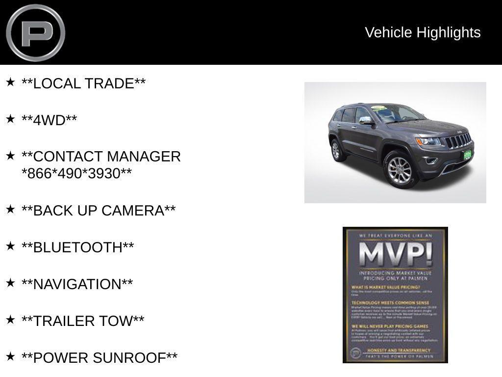 used 2015 Jeep Grand Cherokee car, priced at $16,500