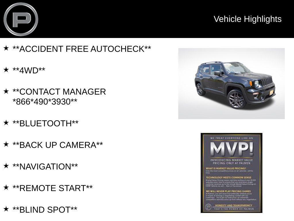 used 2021 Jeep Renegade car, priced at $19,300