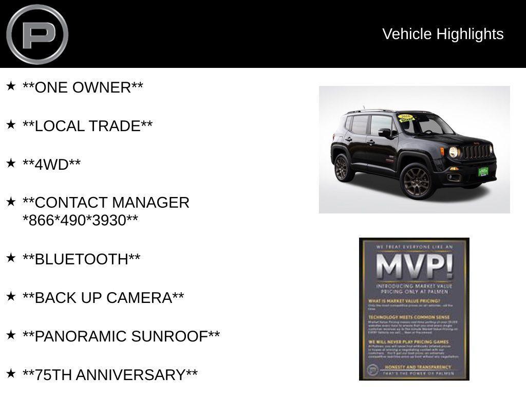 used 2016 Jeep Renegade car, priced at $15,775