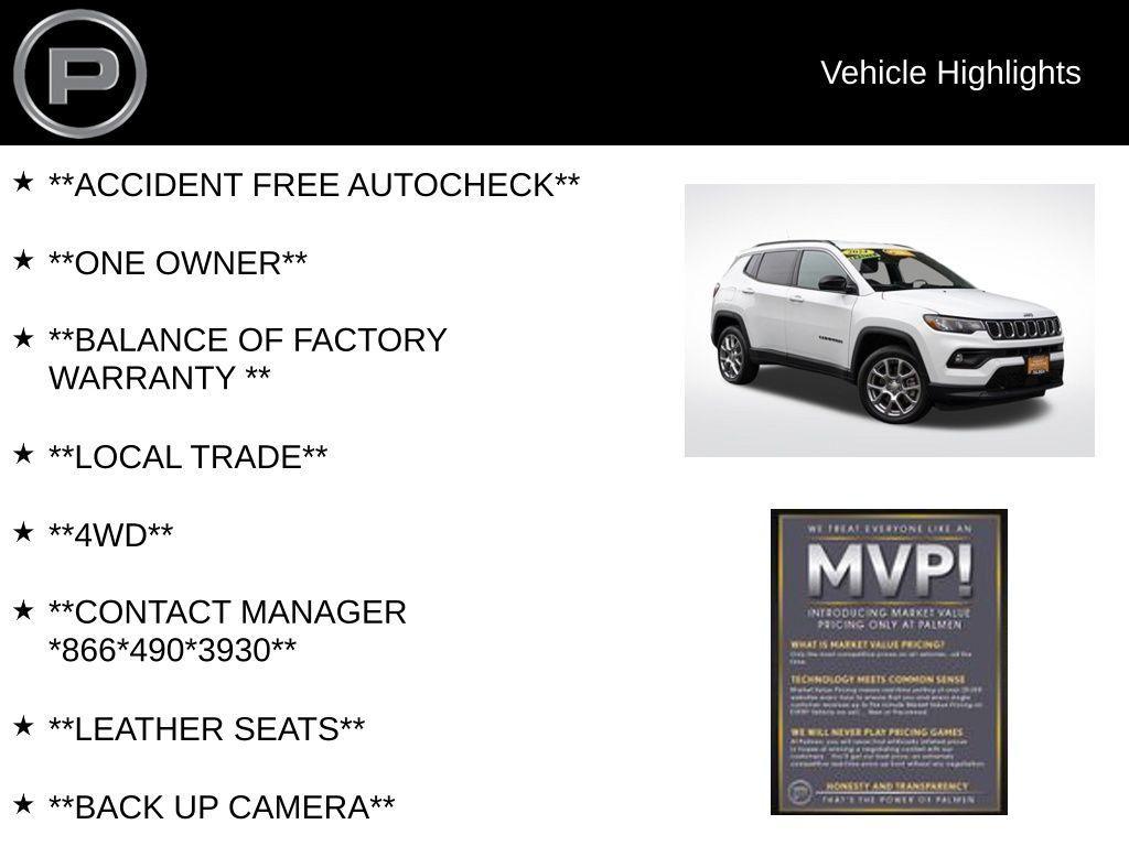 used 2024 Jeep Compass car, priced at $25,400