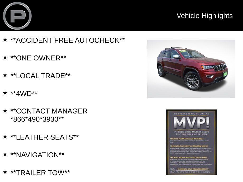 used 2017 Jeep Grand Cherokee car, priced at $16,800