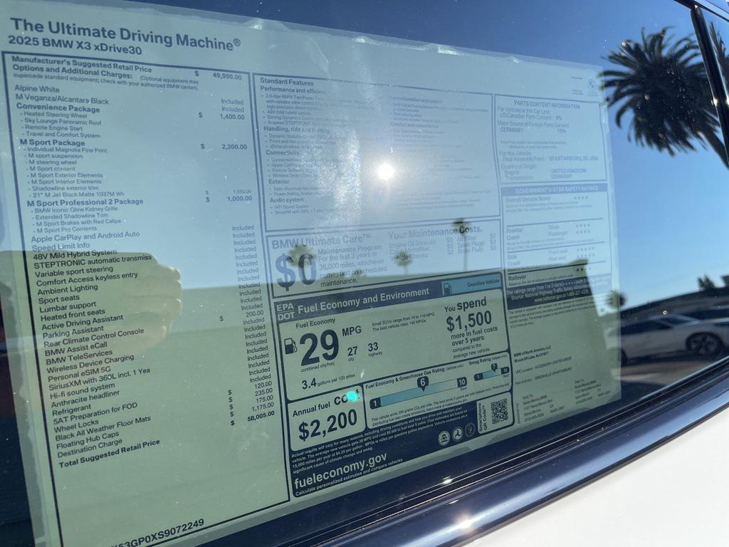 new 2025 BMW X3 car, priced at $58,005