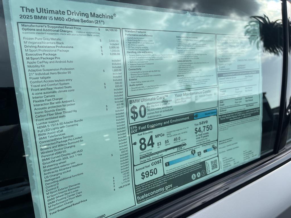 new 2025 BMW i5 car, priced at $100,215