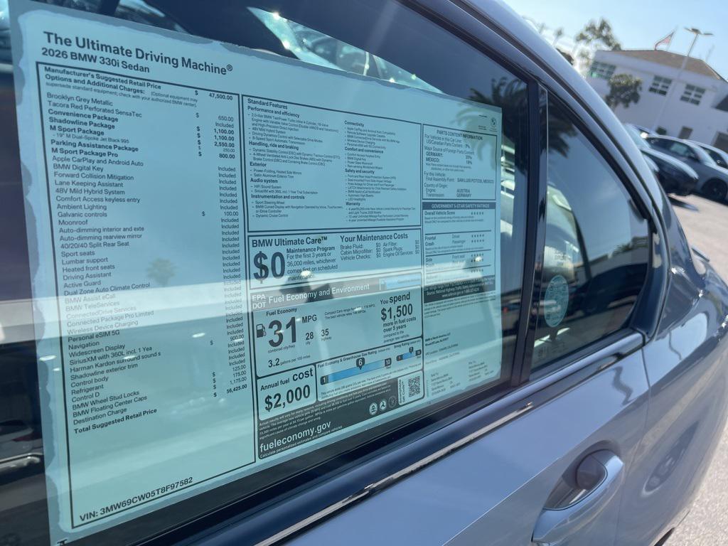 new 2026 BMW 330 car, priced at $56,425