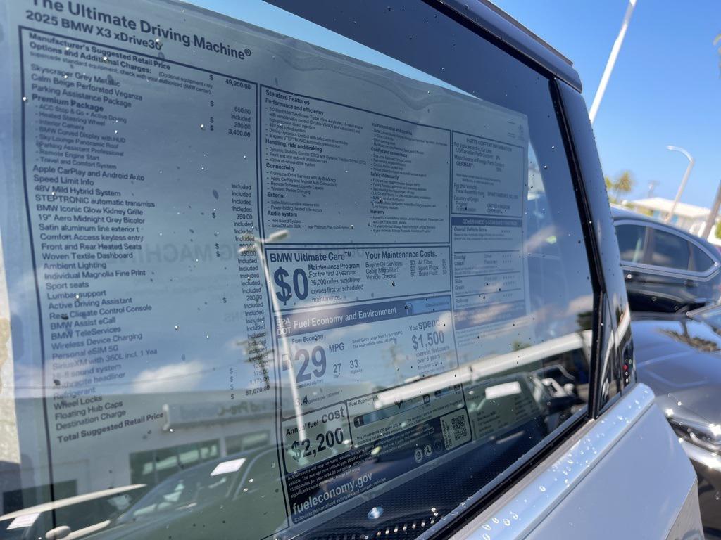new 2025 BMW X3 car, priced at $57,070