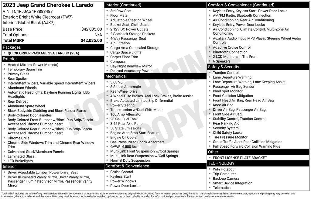 used 2023 Jeep Grand Cherokee L car, priced at $25,450