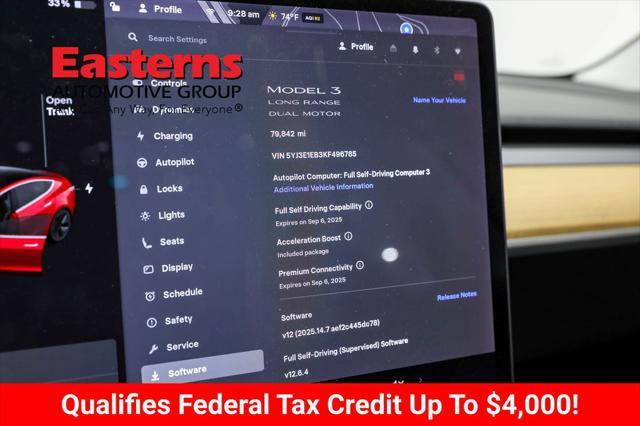 used 2019 Tesla Model 3 car, priced at $22,850