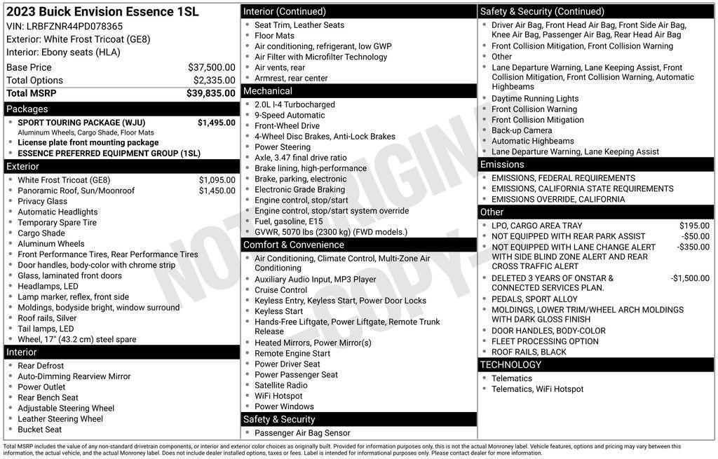 used 2023 Buick Envision car, priced at $23,950