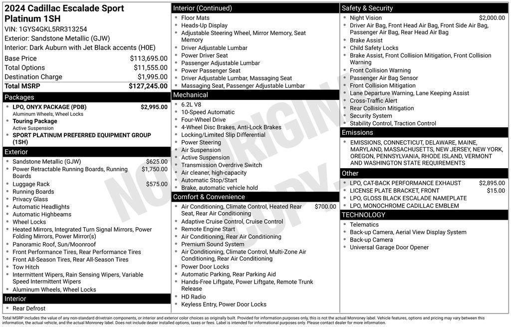 used 2024 Cadillac Escalade car, priced at $94,490