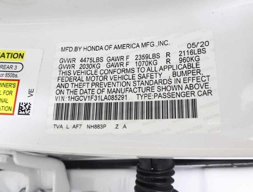 used 2020 Honda Accord car, priced at $24,422