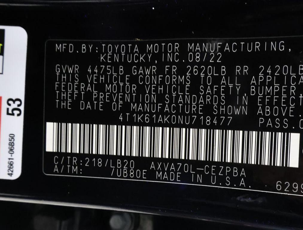 used 2022 Toyota Camry car, priced at $27,997