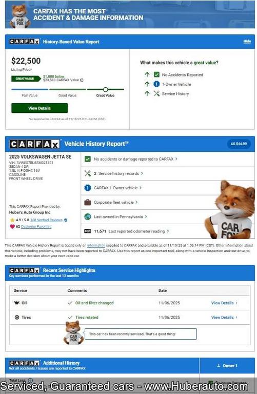 used 2025 Volkswagen Jetta car, priced at $22,500