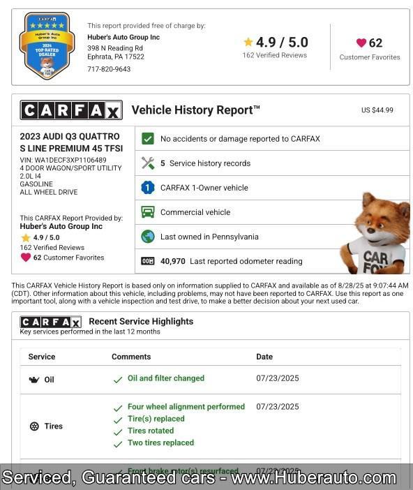 used 2023 Audi Q3 car, priced at $27,500