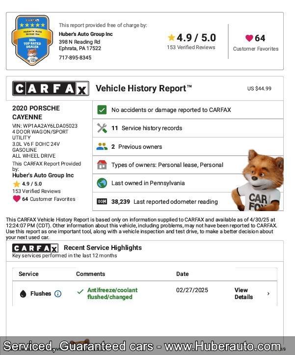 used 2020 Porsche Cayenne car, priced at $40,990