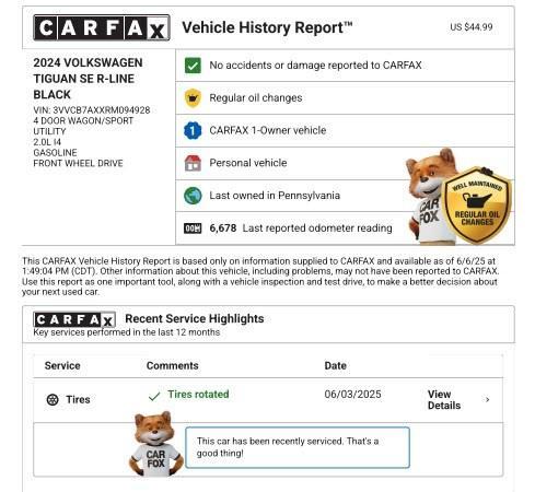 used 2024 Volkswagen Tiguan car, priced at $30,990