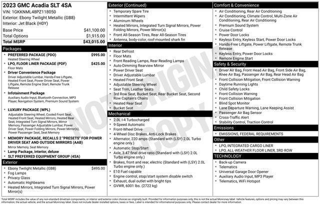 used 2023 GMC Acadia car, priced at $27,895