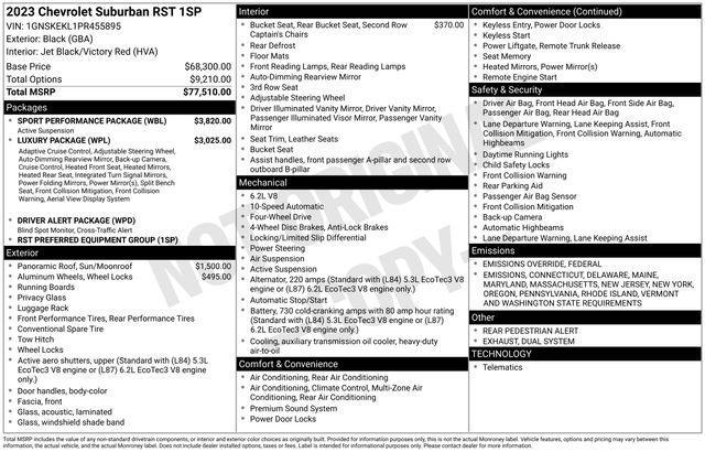 used 2023 Chevrolet Suburban car, priced at $68,895