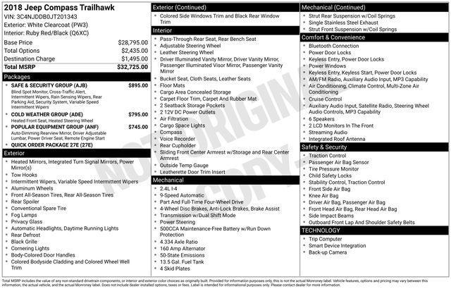 used 2018 Jeep Compass car, priced at $16,995