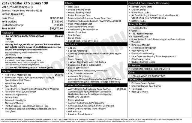 used 2019 Cadillac XT5 car, priced at $17,989