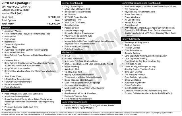 used 2020 Kia Sportage car, priced at $15,395