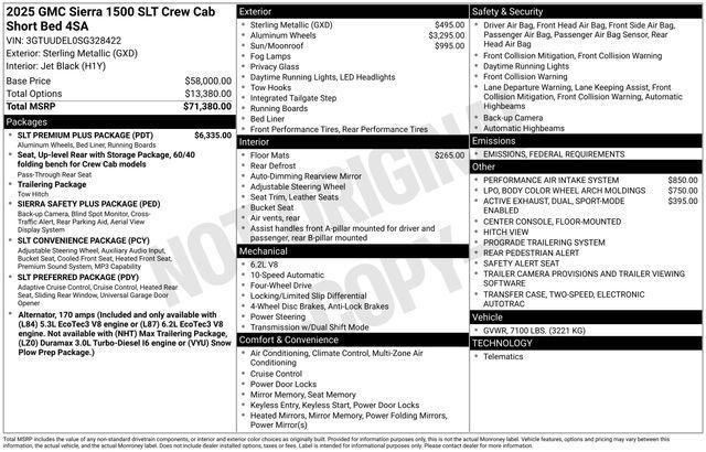 new 2025 GMC Sierra 1500 car, priced at $71,020