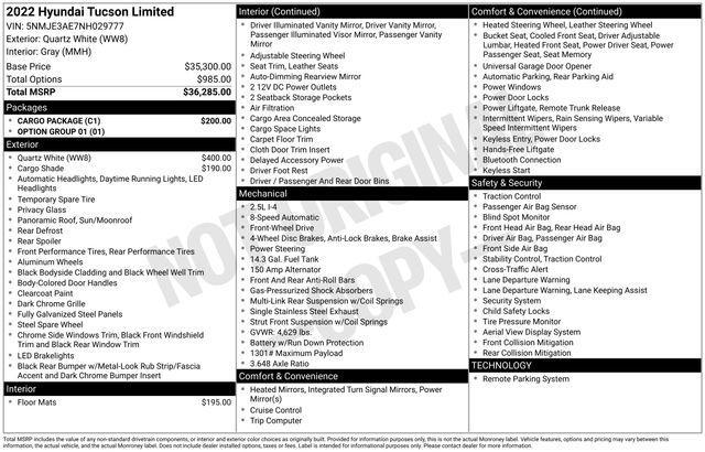 used 2022 Hyundai Tucson car, priced at $20,495