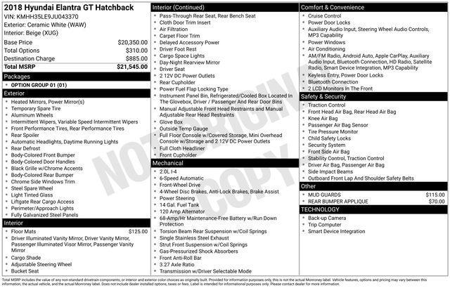 used 2018 Hyundai Elantra GT car, priced at $10,395