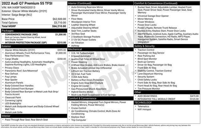 used 2022 Audi Q7 car, priced at $37,495