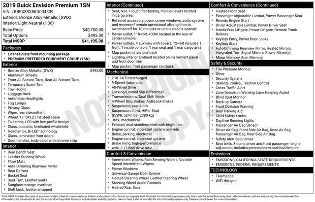 used 2019 Buick Envision car, priced at $16,995