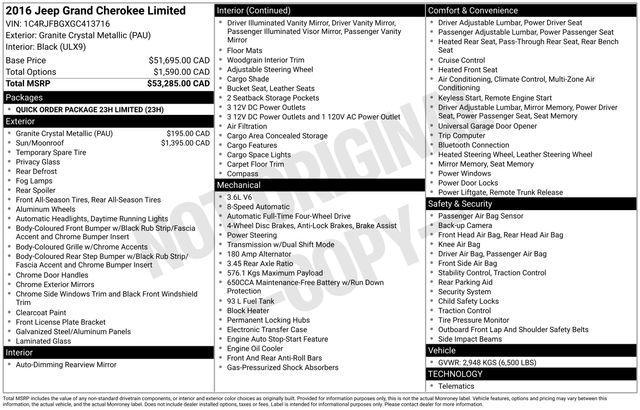 used 2016 Jeep Grand Cherokee car, priced at $11,495