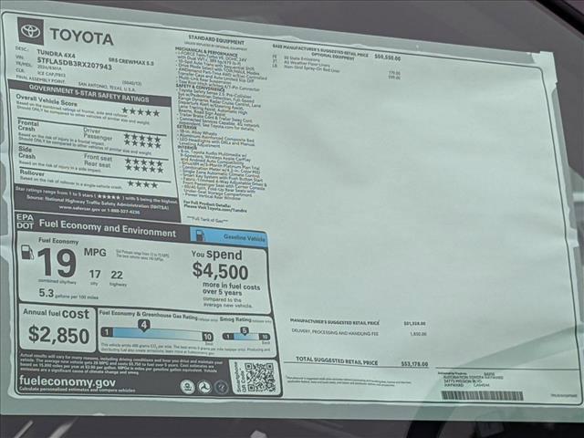 new 2024 Toyota Tundra car, priced at $53,178