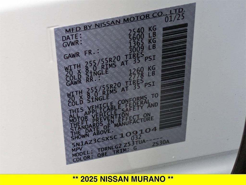 new 2025 Nissan Murano car, priced at $45,621