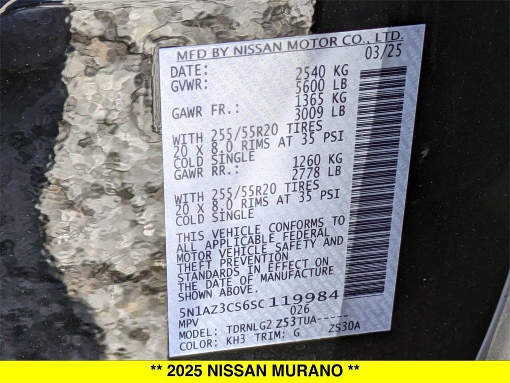 new 2025 Nissan Murano car, priced at $44,745