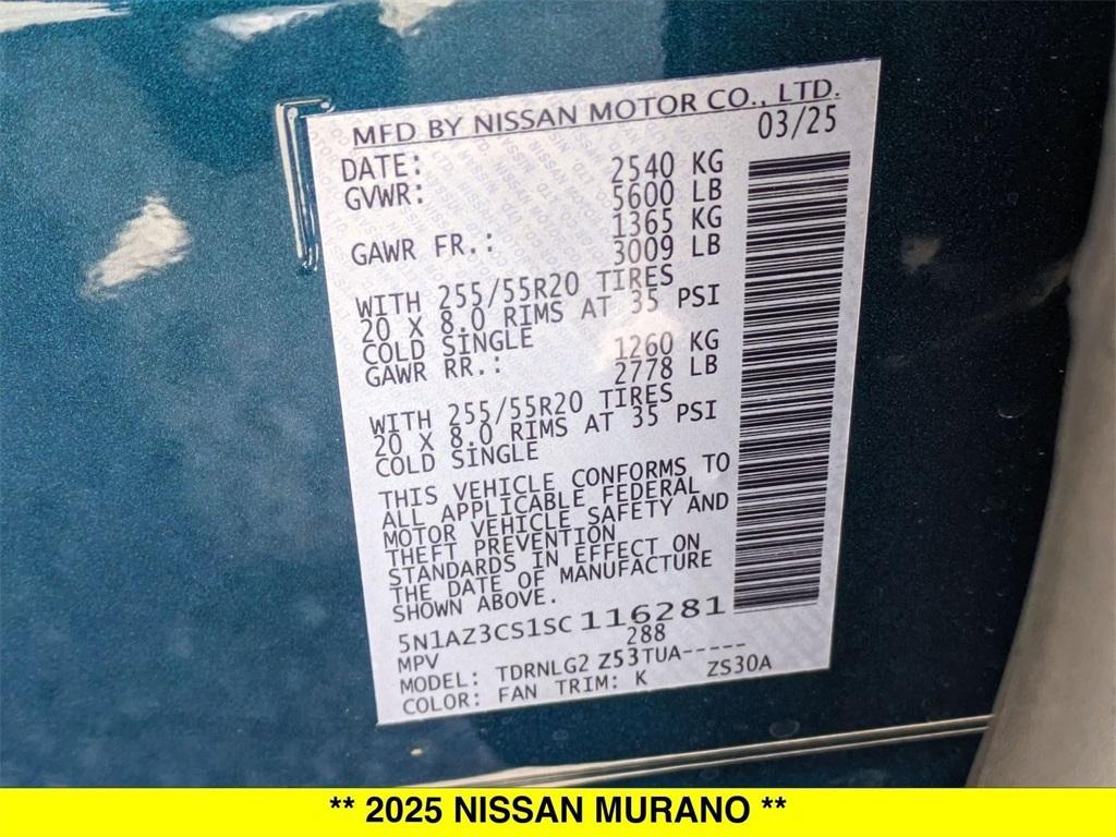 new 2025 Nissan Murano car, priced at $45,121