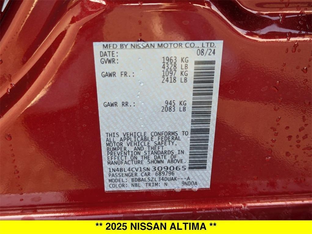 new 2025 Nissan Altima car, priced at $34,190