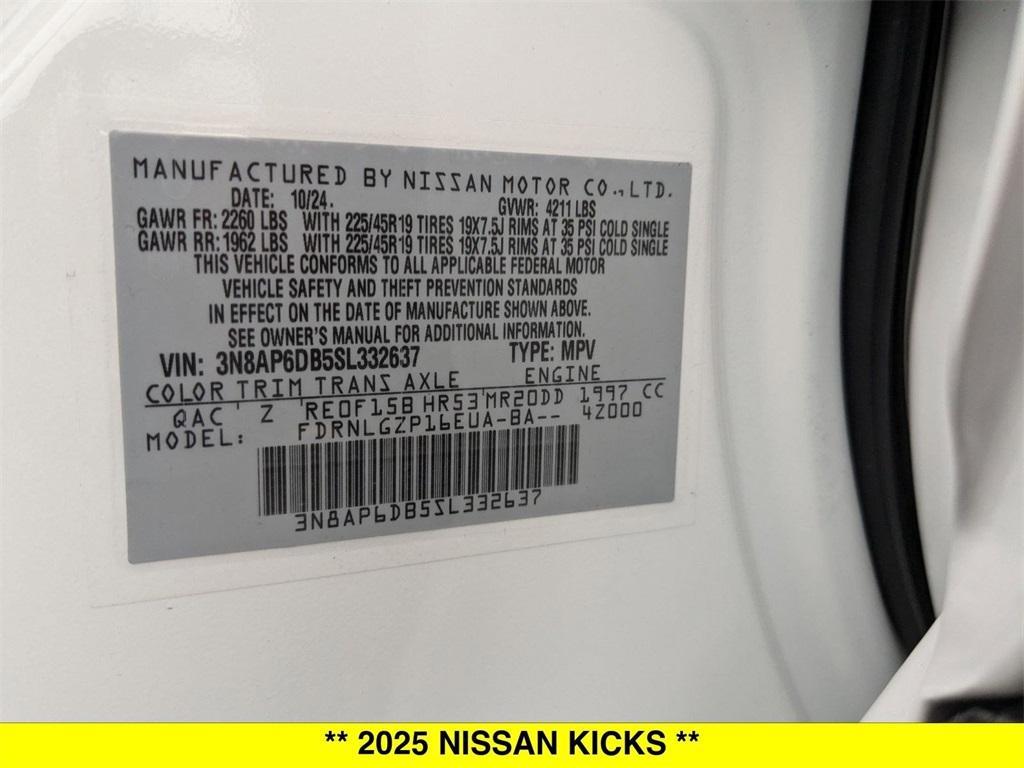 new 2025 Nissan Kicks car, priced at $28,153