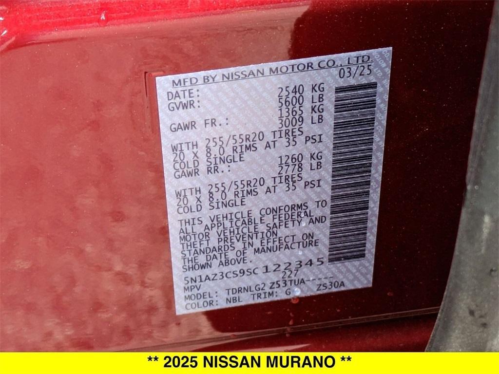 new 2025 Nissan Murano car, priced at $45,121