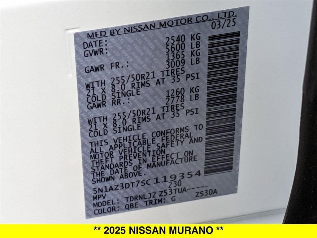 new 2025 Nissan Murano car, priced at $48,439