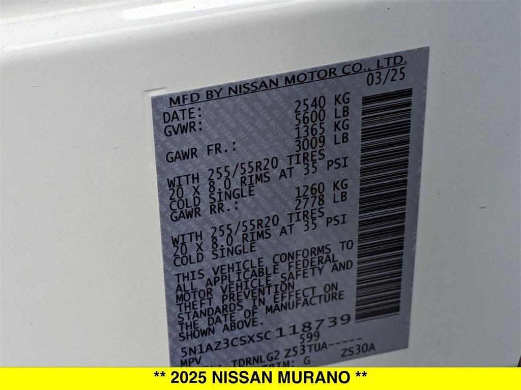 new 2025 Nissan Murano car, priced at $45,121