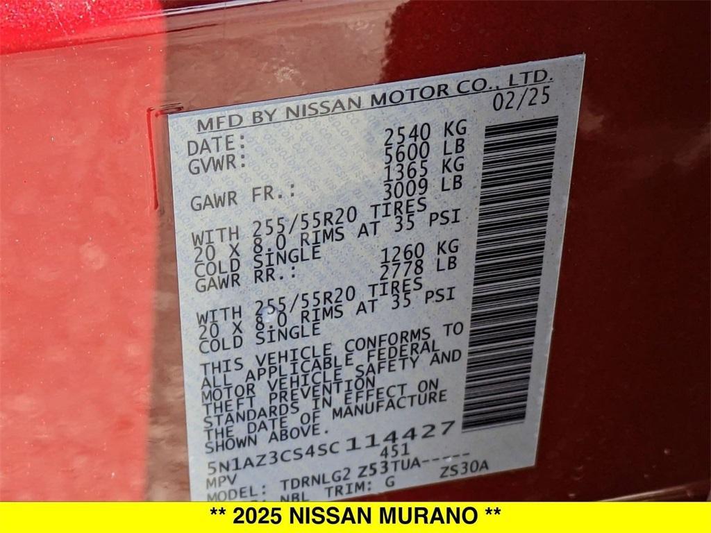 new 2025 Nissan Murano car, priced at $45,121