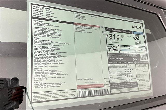 new 2026 Kia Seltos car, priced at $25,358