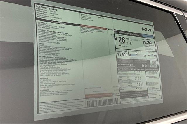 new 2026 Kia Sorento car, priced at $29,767