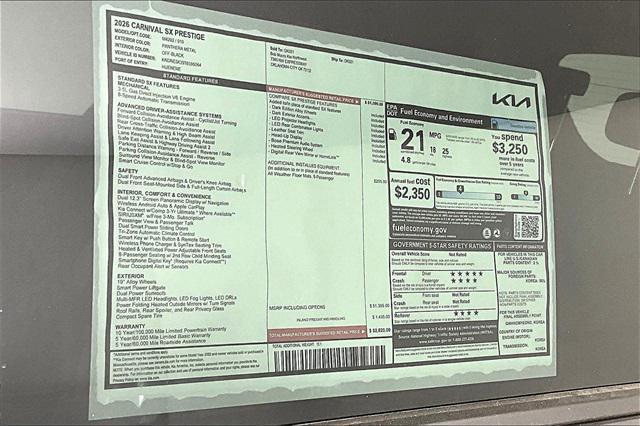new 2026 Kia Carnival car, priced at $50,292