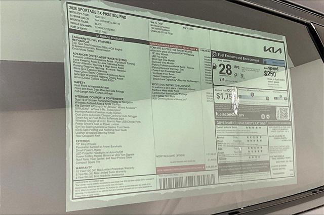 new 2026 Kia Sportage car, priced at $36,147