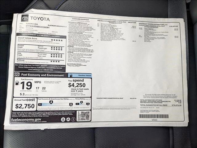 new 2025 Toyota Tundra car, priced at $69,850
