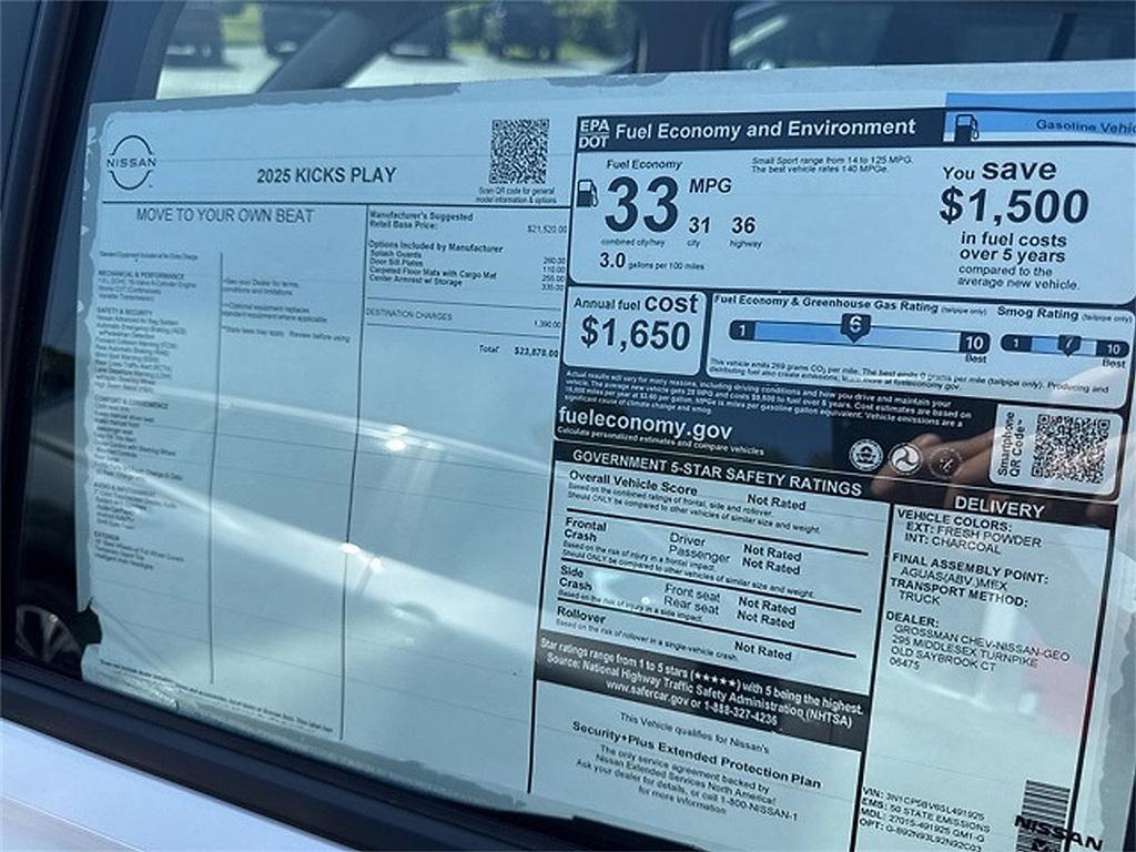 new 2025 Nissan Kicks car, priced at $23,870
