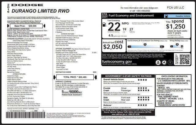 used 2016 Dodge Durango car, priced at $14,497